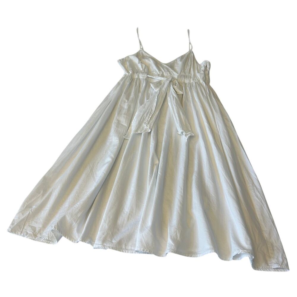 Kenar Dress Women's White Size 8 Cotton Summer Spaghetti Strap Midi